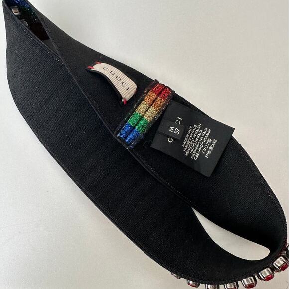 Gucci Multicolor Rhinestone Rainbow Stretch Headband - Picture 13 of 16